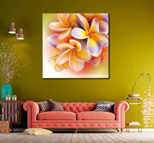 Square Canvas Flowers Closeup Digital Art High Quality Print 100% Australian Made