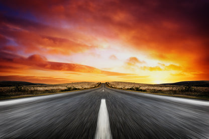 Road Sunset Scenery Photograph Print 100% Australian Made