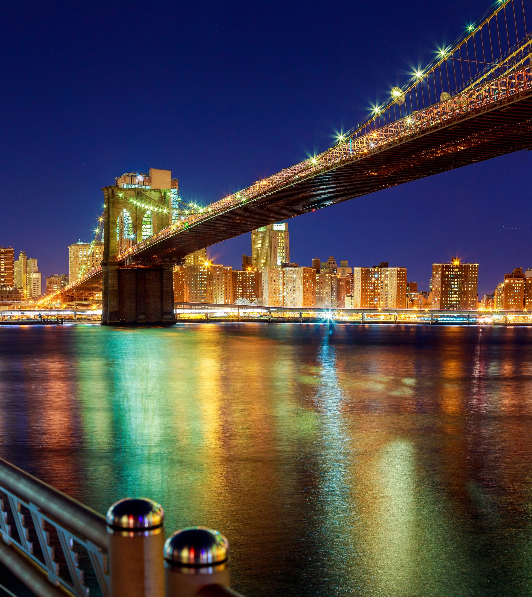 Square Canvas City & Bridge Night View Photograph High Quality Print 100% Australian Made