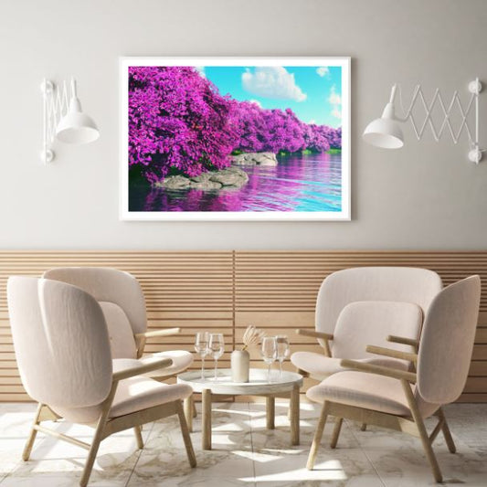 Purples Leaves Trees Forest & Lake Photograph Home Decor Premium Quality Poster Print Choose Your Sizes