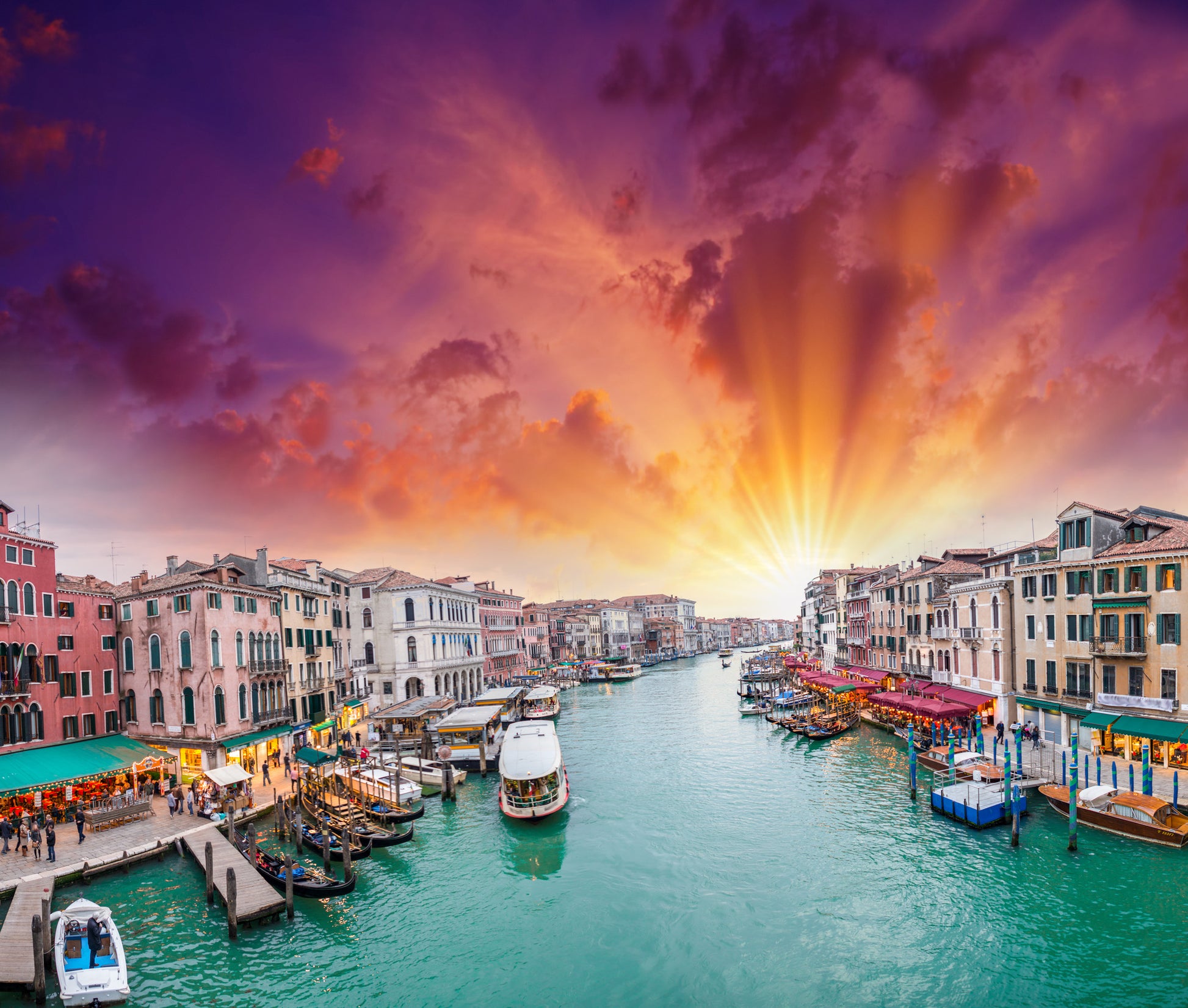 Buildings Near Canal Sunset Photograph Home Decor Premium Quality Poster Print Choose Your Sizes