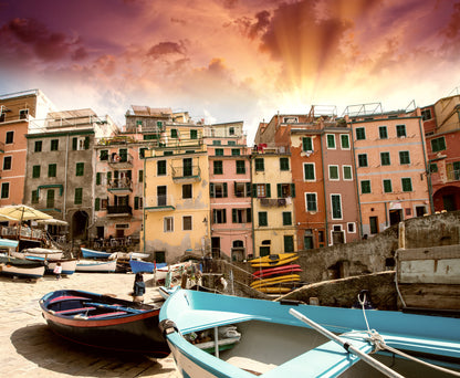 Buildings & Boats Sunset Scenery Photograph Home Decor Premium Quality Poster Print Choose Your Sizes