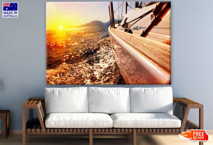 Boat & Sea Sunset Scenery Photograph Print 100% Australian Made