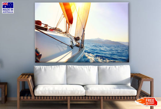 Boat & Sea Sunset Scenery Photograph Print 100% Australian Made