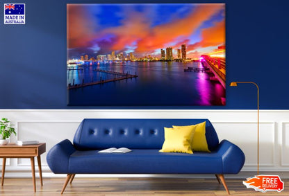 Miami Downtown Skyline Sunset View Photograph Print 100% Australian Made