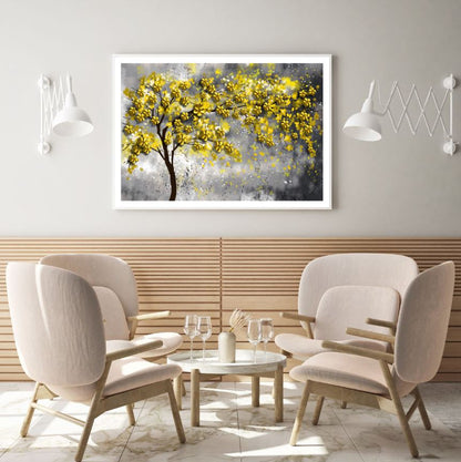 Golden Flower Trees Abstract Design Home Decor Premium Quality Poster Print Choose Your Sizes