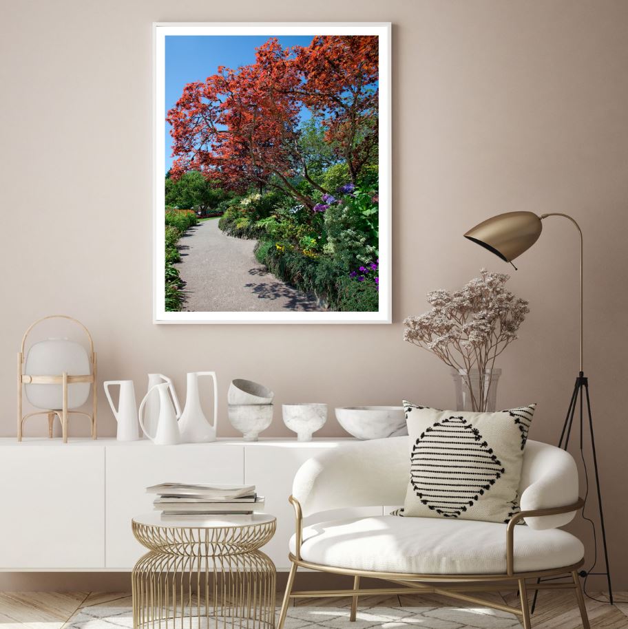 Road in Garden Photograph Home Decor Premium Quality Poster Print Choose Your Sizes