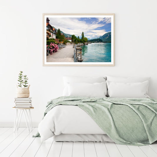 Houses Near River Photograph Home Decor Premium Quality Poster Print Choose Your Sizes
