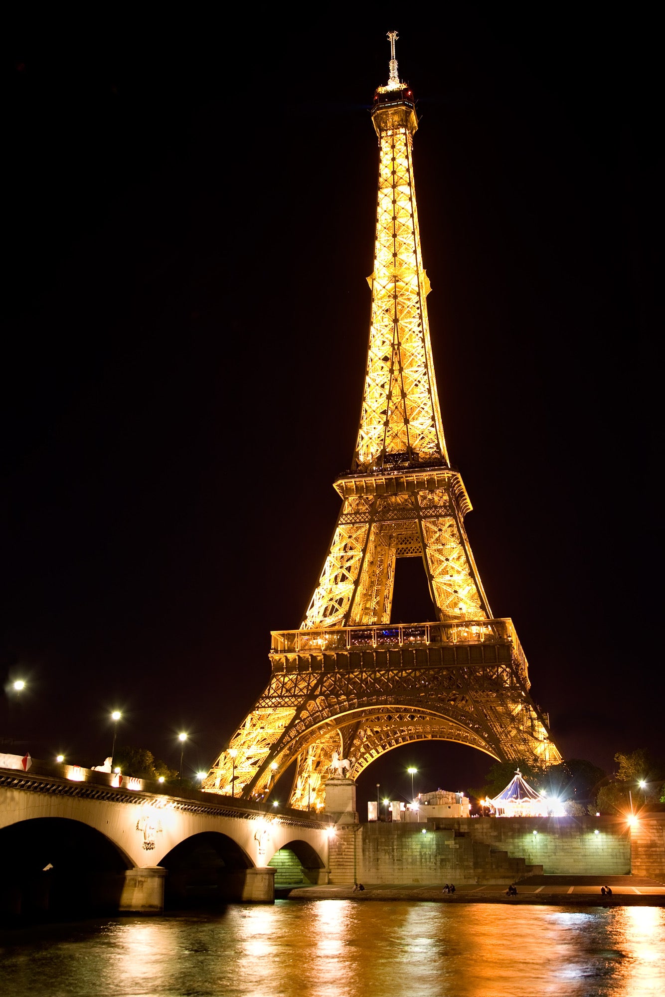 Eiffel Tower Night Scenery View Home Decor Premium Quality Poster Print Choose Your Sizes