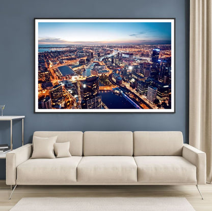 Night City Sky View Photograph Home Decor Premium Quality Poster Print Choose Your Sizes