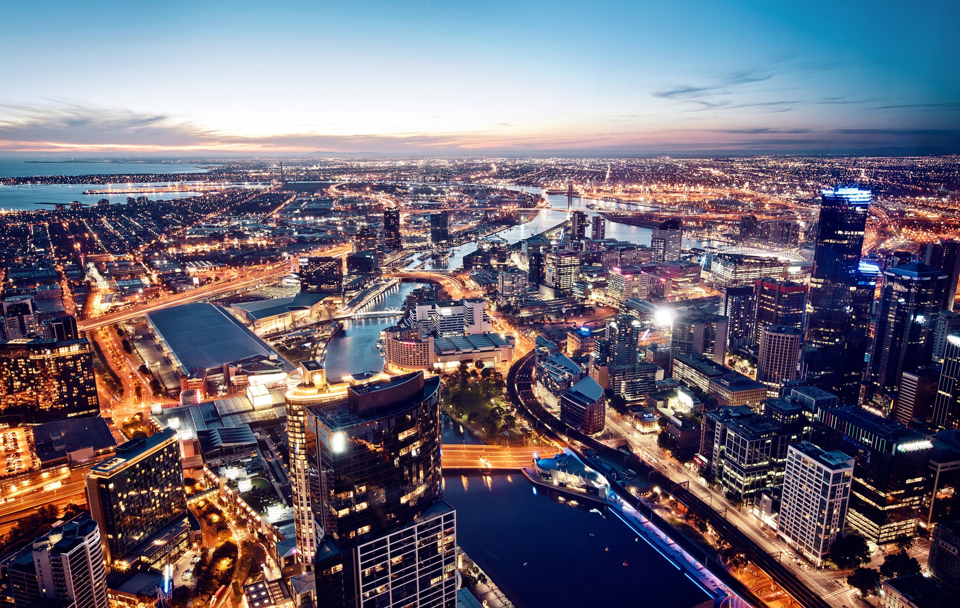Night City Sky View Photograph Home Decor Premium Quality Poster Print Choose Your Sizes
