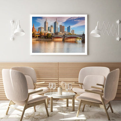 City with Bridge View Photograph Home Decor Premium Quality Poster Print Choose Your Sizes
