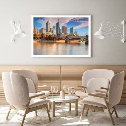 City with Bridge View Photograph Home Decor Premium Quality Poster Print Choose Your Sizes