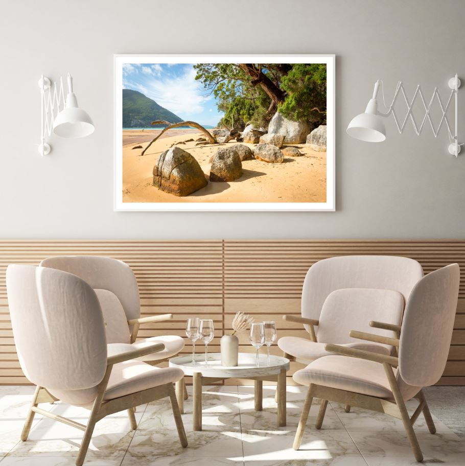 Sea with Rocks Scenery Photograph Home Decor Premium Quality Poster Print Choose Your Sizes
