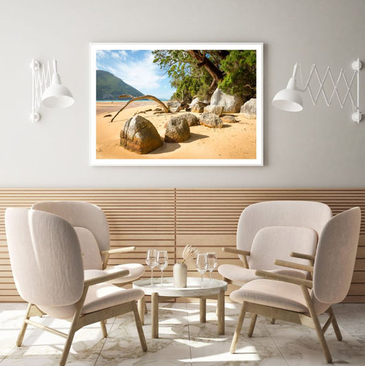 Sea with Rocks Scenery Photograph Home Decor Premium Quality Poster Print Choose Your Sizes