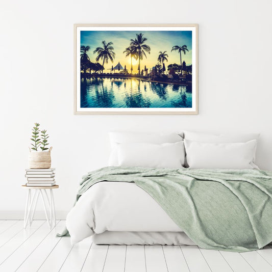 Palm Trees Near Pool Photograph Home Decor Premium Quality Poster Print Choose Your Sizes