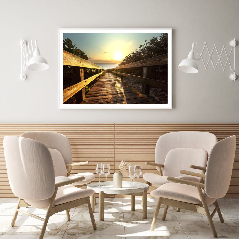 Wooden Pier to Sae Photograph Home Decor Premium Quality Poster Print Choose Your Sizes