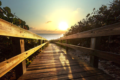 Wooden Pier to Sae Photograph Home Decor Premium Quality Poster Print Choose Your Sizes