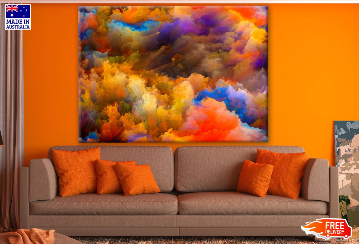 Colorful Smoke Cloud Abstract Design Print 100% Australian Made