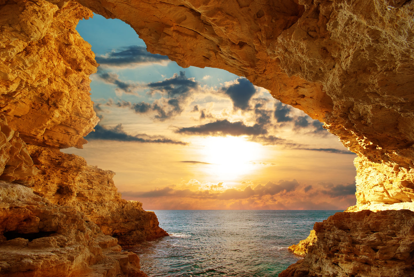 Sea Cave Sunset Scenery View Home Decor Premium Quality Poster Print Choose Your Sizes