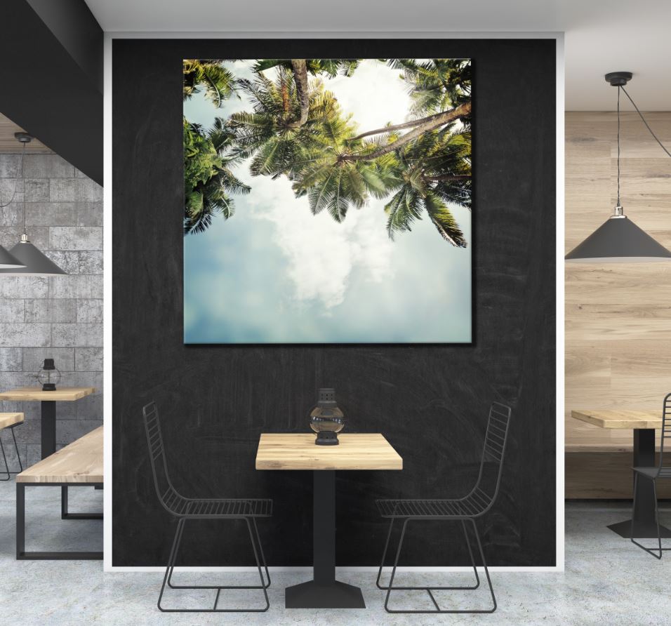 Square Canvas Palm Trees Photograph High Quality Print 100% Australian Made