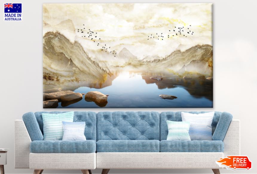 Lake Between Mountains Photograph Print 100% Australian Made