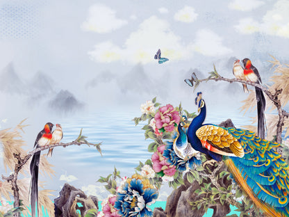 Birds & Flowers Digital Art Design Home Decor Premium Quality Poster Print Choose Your Sizes