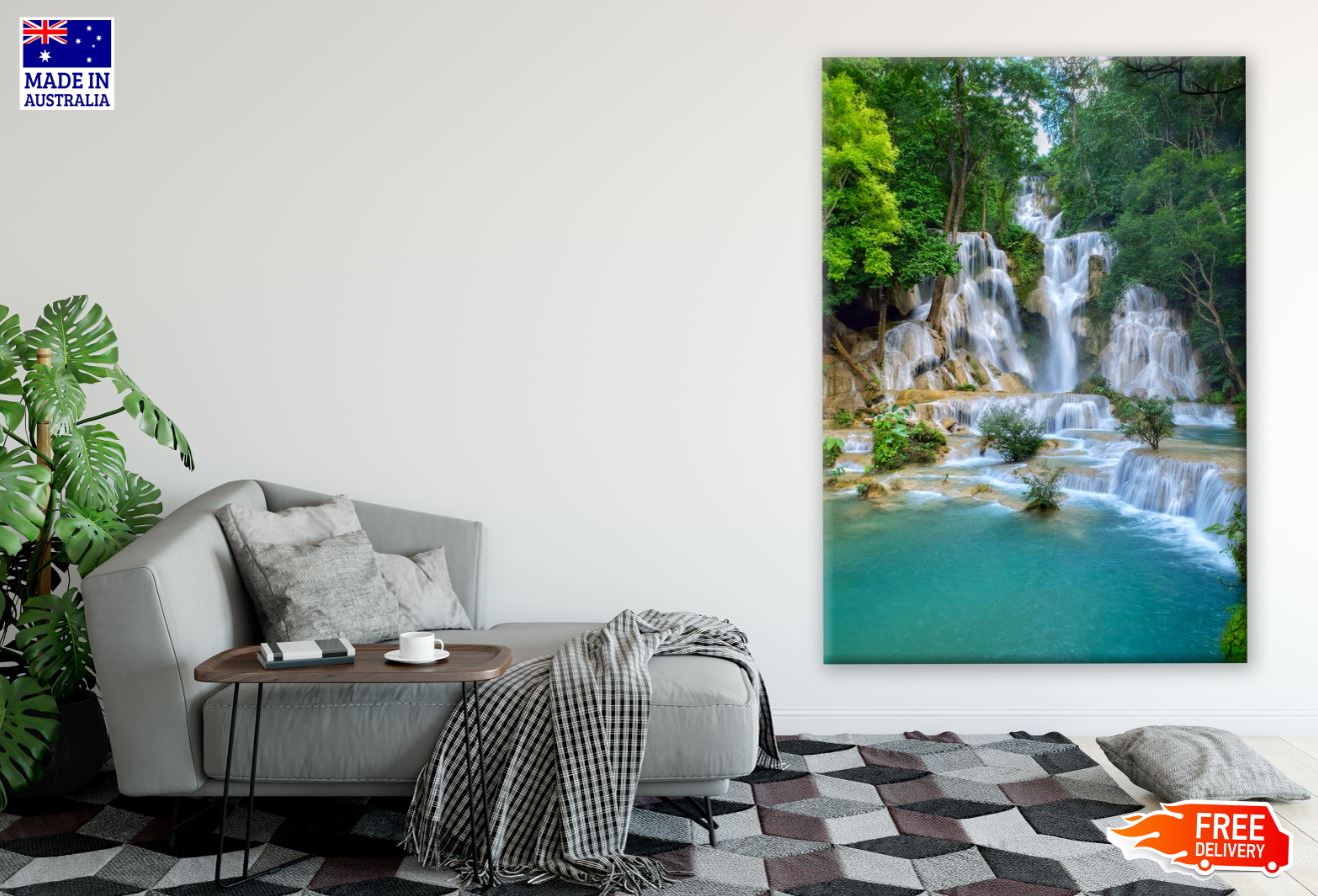 Waterfall in Forest Scenery Photograph Print 100% Australian Made
