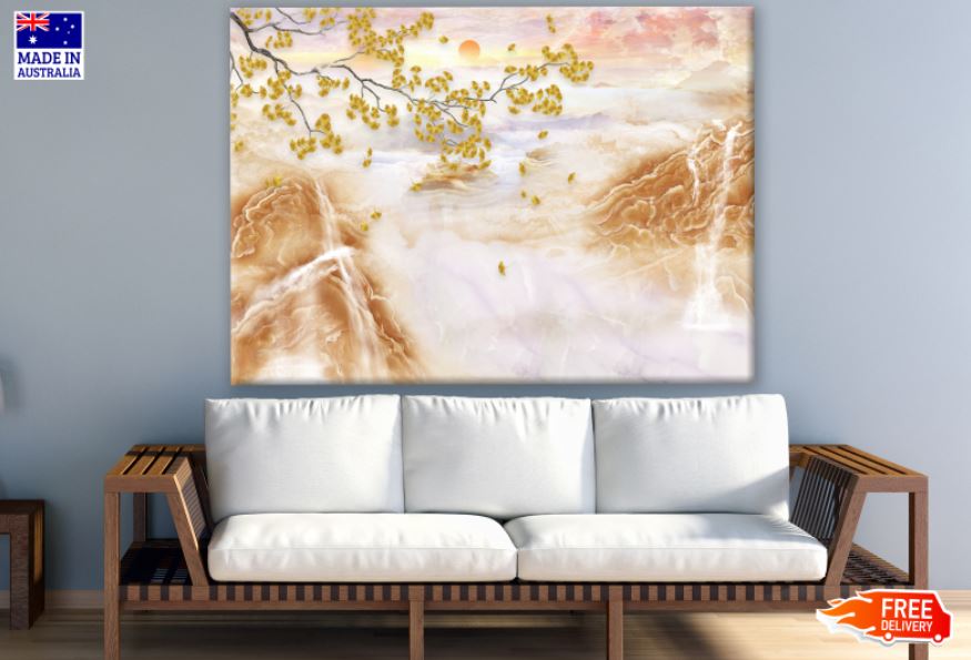Nature Mountain View Painting Print 100% Australian Made