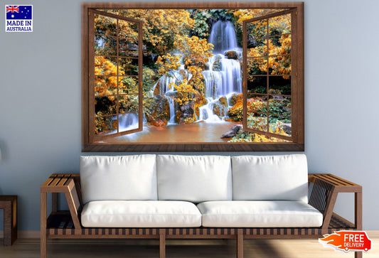 Waterfall Scenery Photograph Window View Print 100% Australian Made