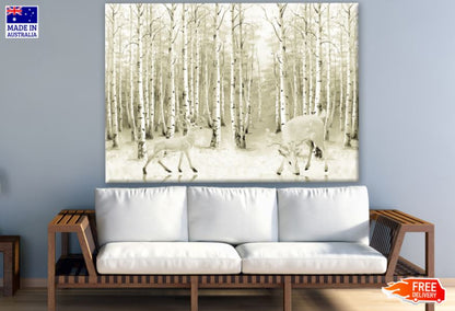 Deer in Forest Painting Print 100% Australian Made