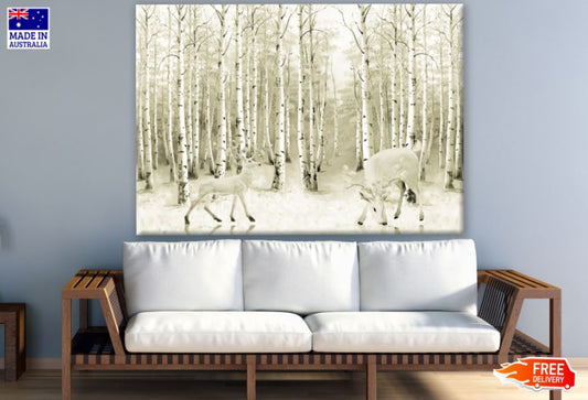 Deer in Forest Painting Print 100% Australian Made