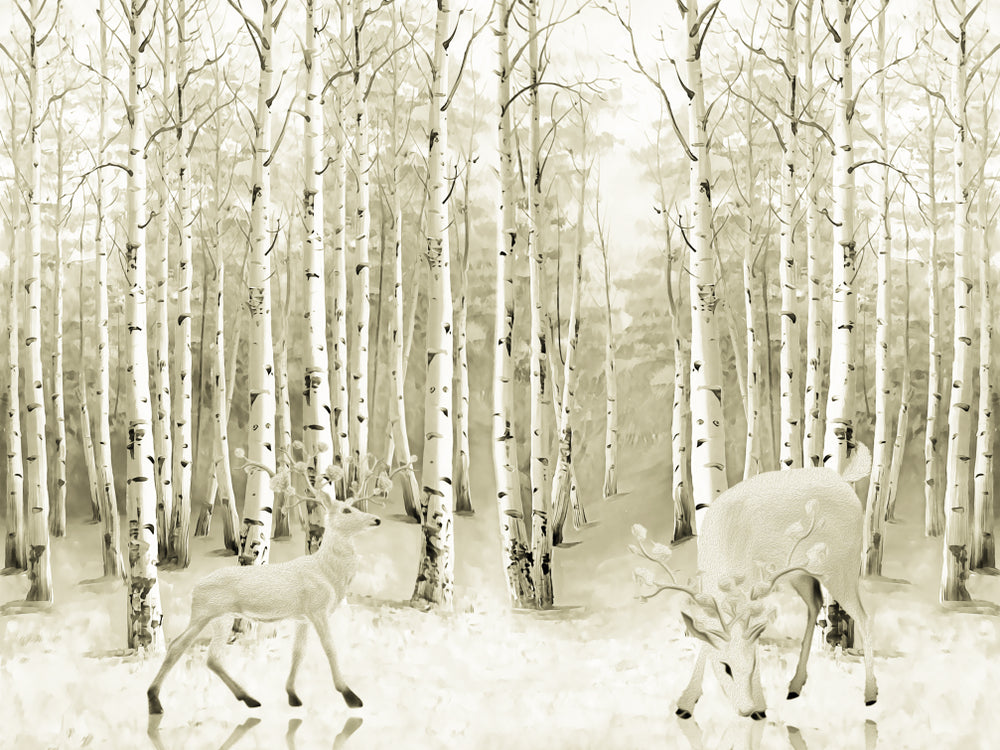 Reindeers & Forest 3D Design Home Decor Premium Quality Poster Print Choose Your Sizes
