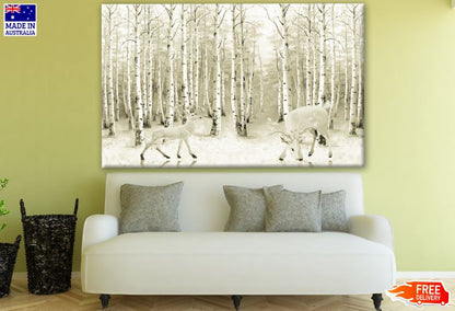 Reindeers in Forest Print 100% Australian Made