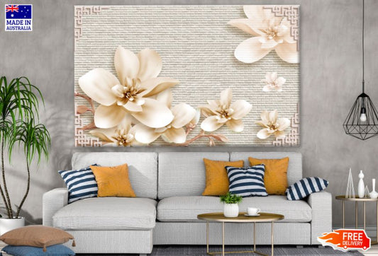 Golden Flowers 3D Design Print 100% Australian Made