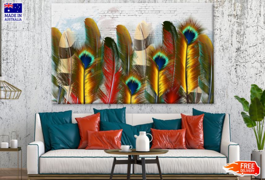 Colorful Feathers Painting Print 100% Australian Made