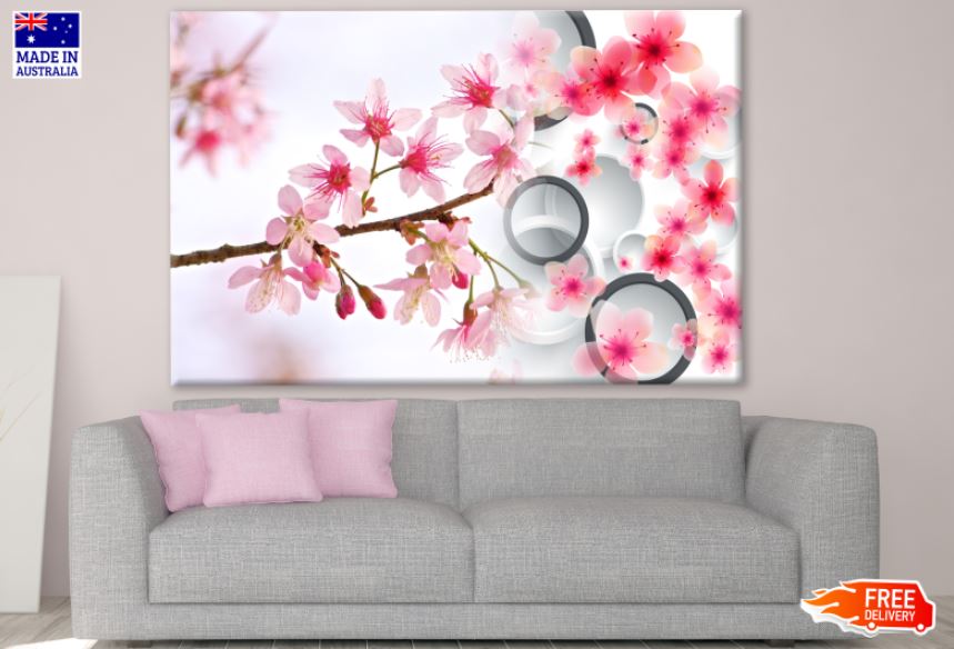 Flowers & Circles 3D Design Print 100% Australian Made