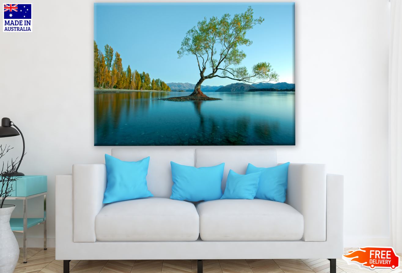 Forest & Tree in Lake Scenery Photograph Print 100% Australian Made