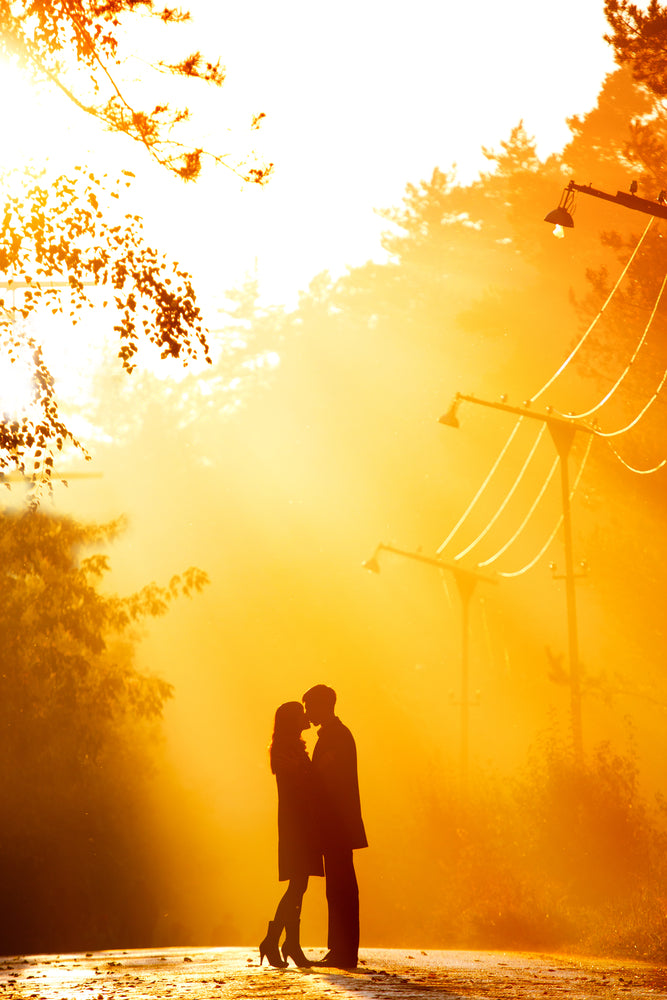 Couple on Road at Sunset Scenery Home Decor Premium Quality Poster Print Choose Your Sizes