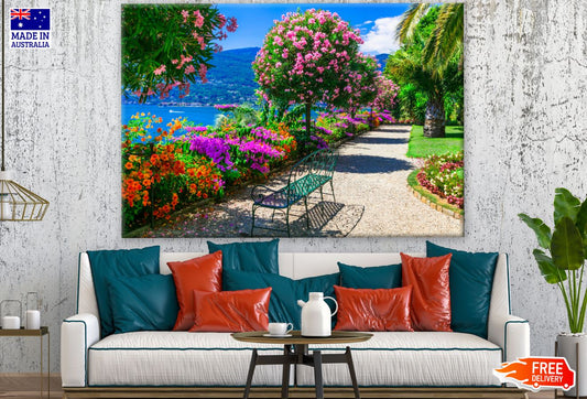 Flower Plants & Bench Photograph Print 100% Australian Made