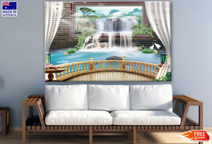 Waterfall View From Balcony Photograph Print 100% Australian Made