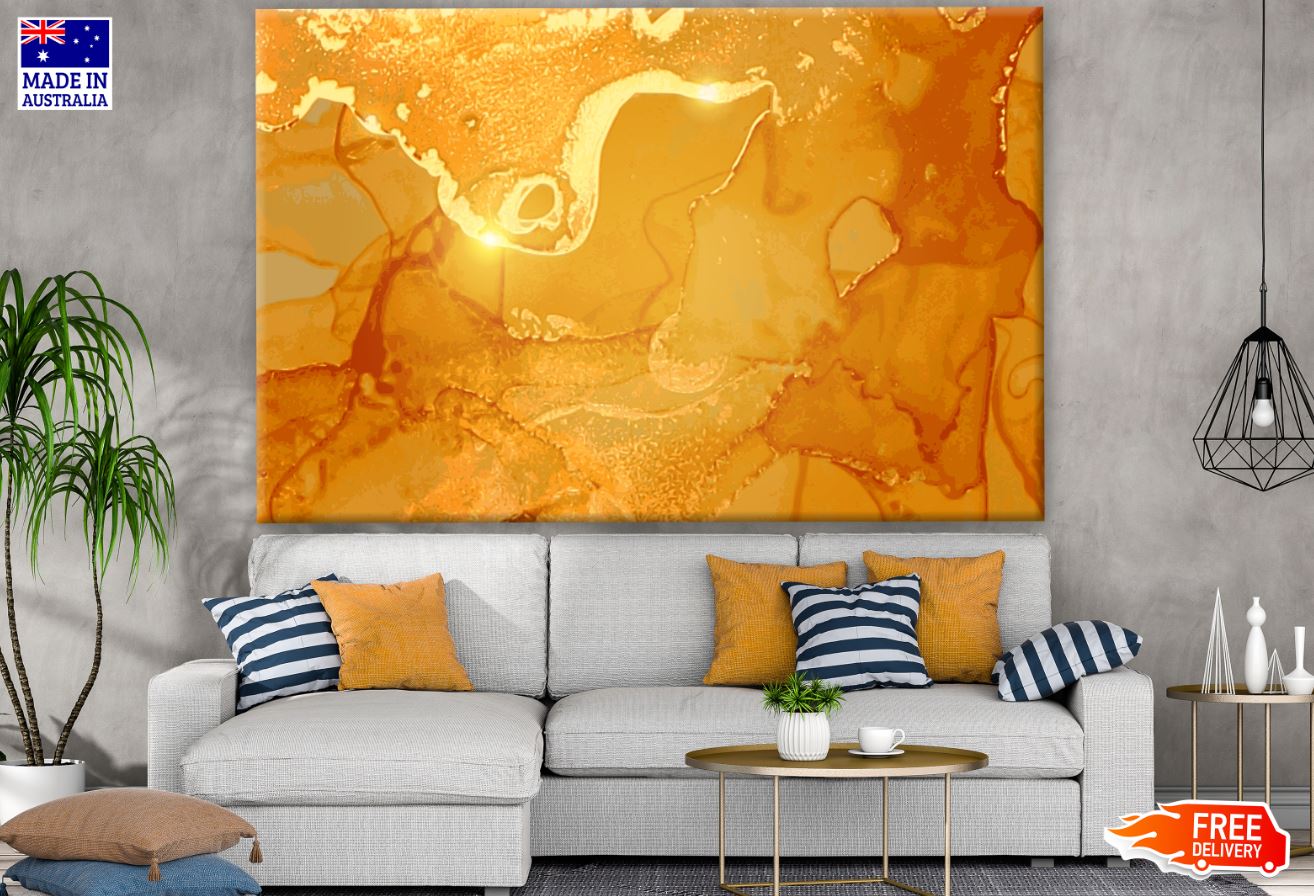 Orange & Gold Abstract Design Print 100% Australian Made