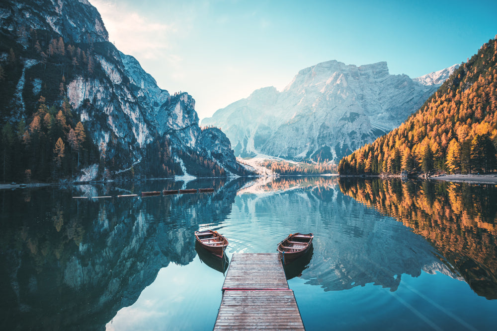 Boat on Lake Scenery Photograph Home Decor Premium Quality Poster Print Choose Your Sizes