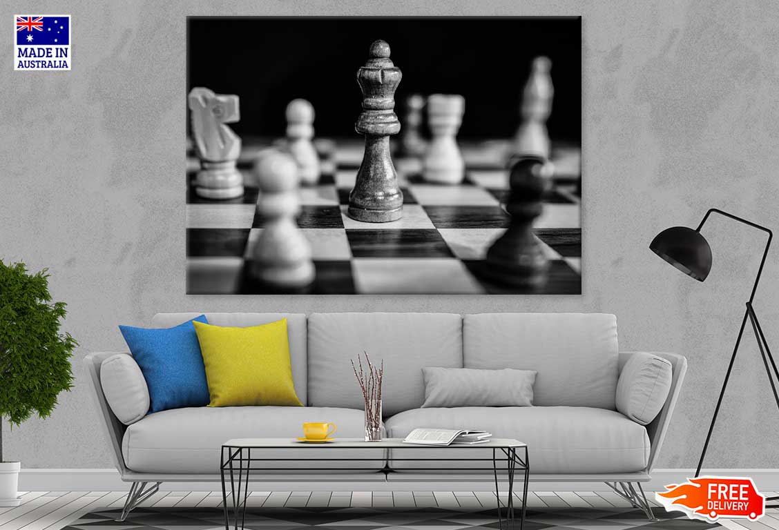 Solid Chess Board B&W Photograph Print 100% Australian Made