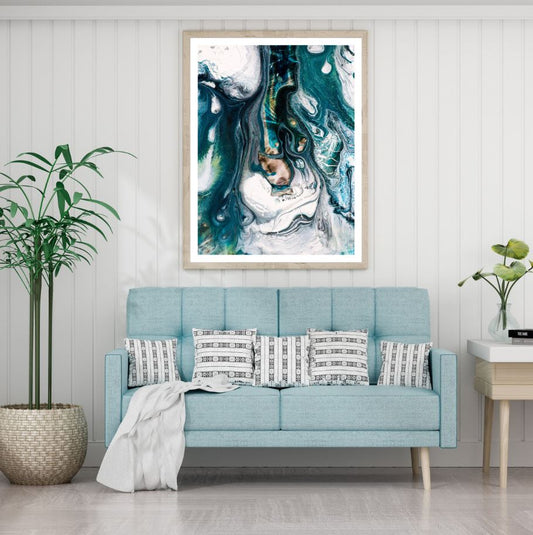 Green Gold & White Abstract Design Home Decor Premium Quality Poster Print Choose Your Sizes