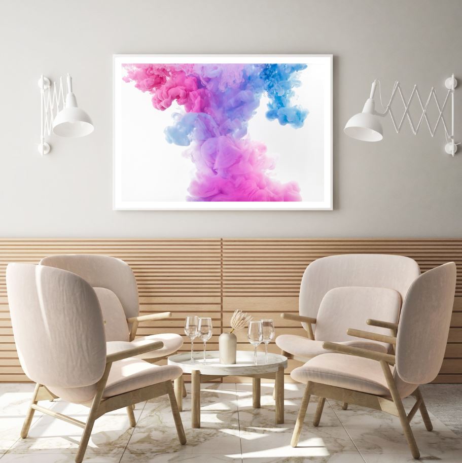 Pink & Blue Abstract Smoke Design Home Decor Premium Quality Poster Print Choose Your Sizes