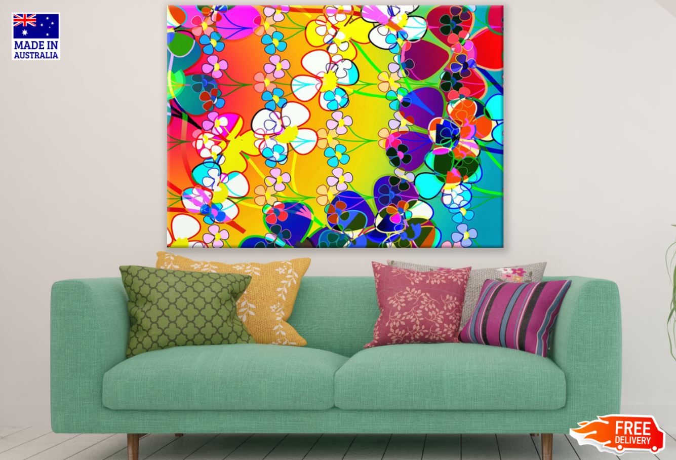 Colorful Floral Abstract Pattern Design Print 100% Australian Made