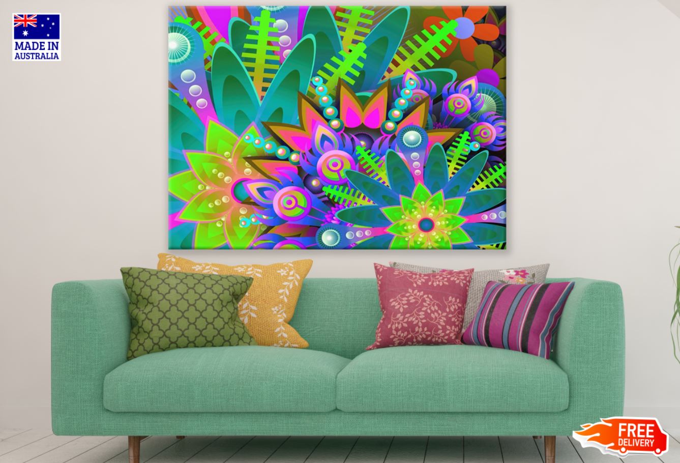 Colorful Floral Abstract Design Print 100% Australian Made