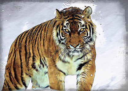 Tiger Walking Oil Painting Home Decor Premium Quality Poster Print Choose Your Sizes