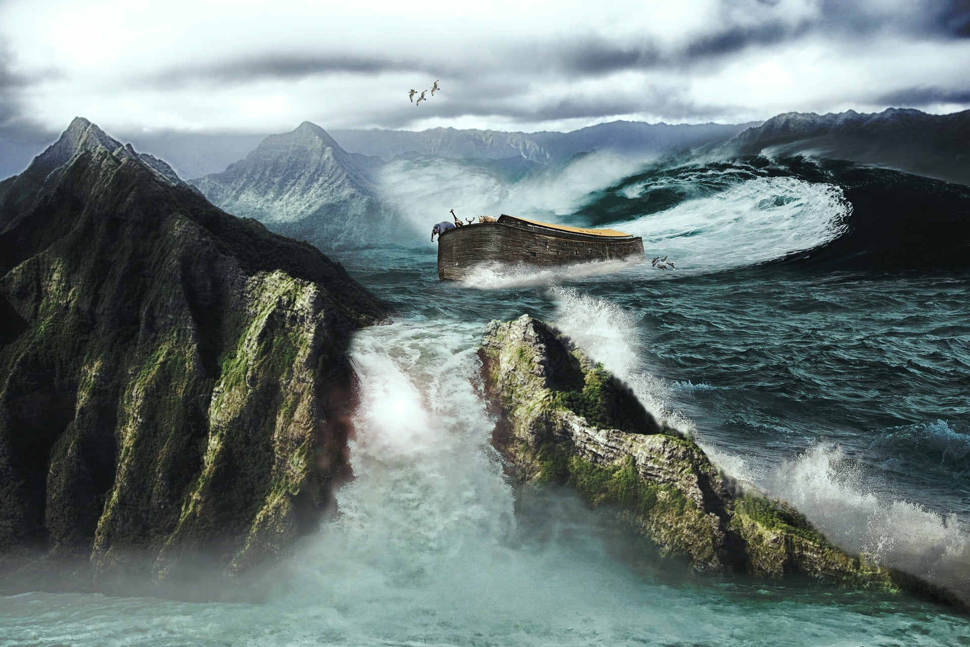 Noah's Ark On Sea Print 100% Australian Made